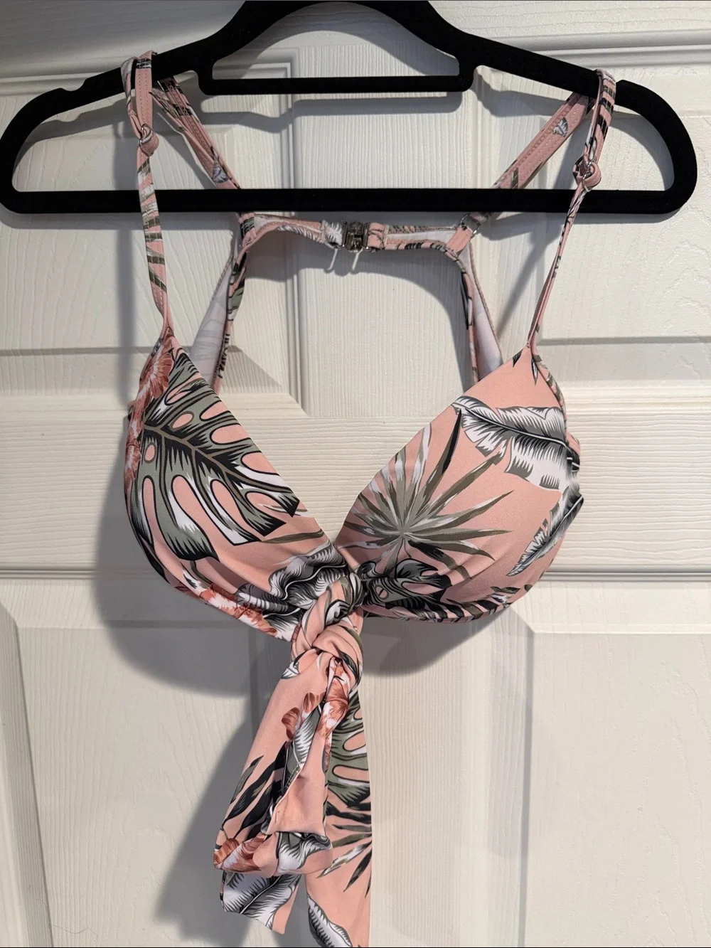 Tropical Print Bikini Set with Cover-Up - Peach Floral